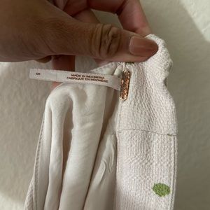 Size 8 Free People ivory with green polka dot dress